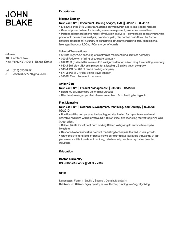 London Resume Template