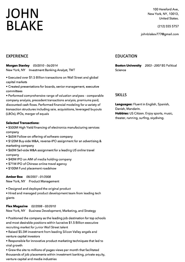 Los Angeles Resume Template
