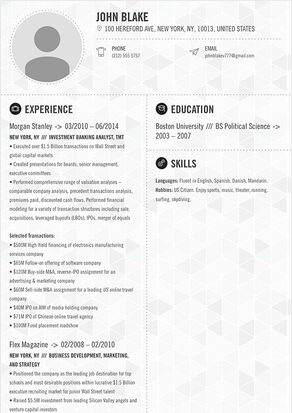 Stockholm Resume Template